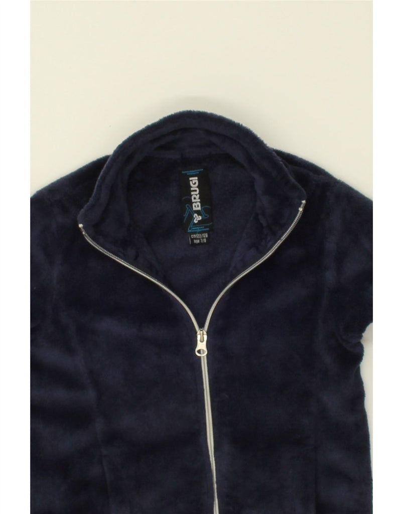 BRUGI Girls Fleece Jacket 7-8 Years Navy Blue Polyester | Vintage Brugi | Thrift | Second-Hand Brugi | Used Clothing | Messina Hembry 