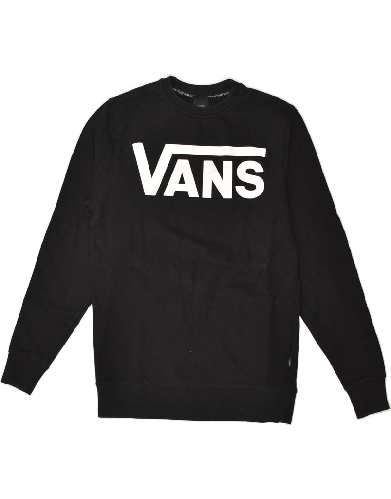 VANS Mens Graphic Sweatshirt Jumper XS Black Cotton | Vintage Vans | Thrift | Second-Hand Vans | Used Clothing | Messina Hembry 