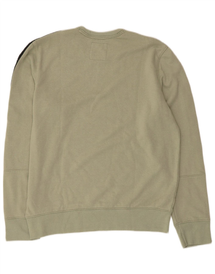 Hollister Mens Graphic Sweatshirt Jumper Large Khaki Colourblock
