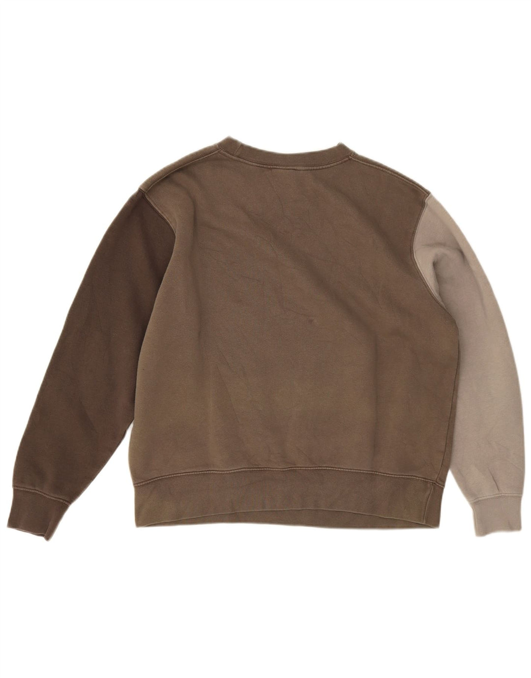 Nike Womens Oversized Sweatshirt Jumper UK 14 Medium Brown Colourblock