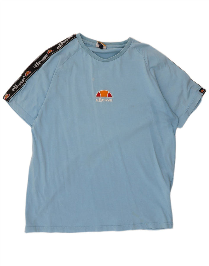 Ellesse Mens Graphic T-Shirt Top Large Blue Colourblock Cotton