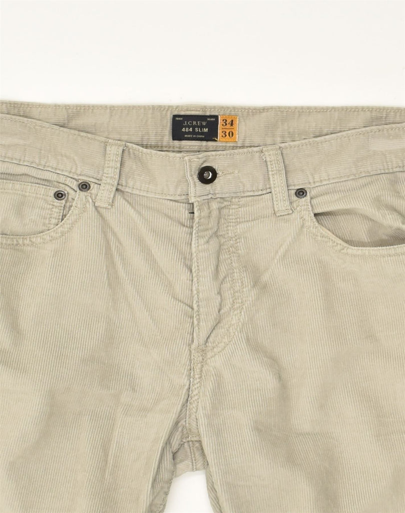 J. CREW Mens Slim Corduroy Trousers W34 L30 Grey Cotton | Vintage J. Crew | Thrift | Second-Hand J. Crew | Used Clothing | Messina Hembry 