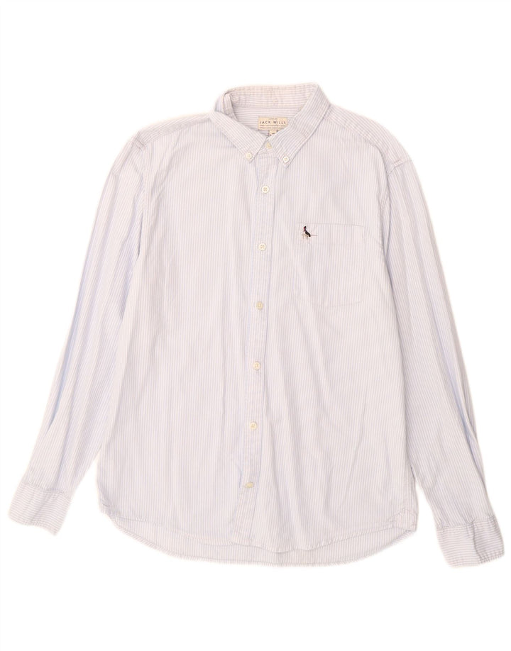 Jack Wills Mens Slim Fit Shirt Medium Blue Pinstripe Cotton