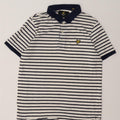 Lyle & Scott Mens Polo Shirt Large White Striped Cotton