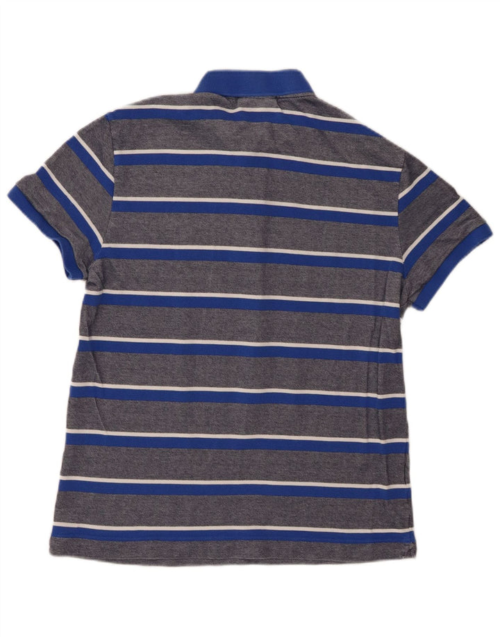 Lacoste Mens Regular Fit Polo Shirt Size 4 Medium Blue Striped Cotton