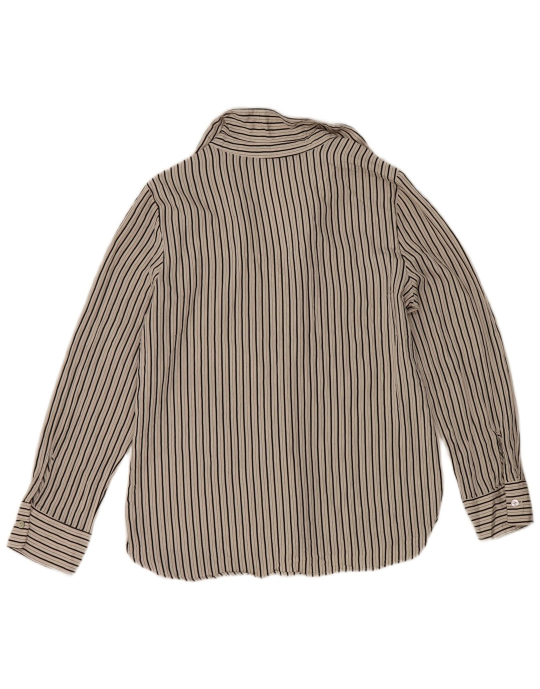 Zara Womens Shirt UK 14 Medium Grey Striped