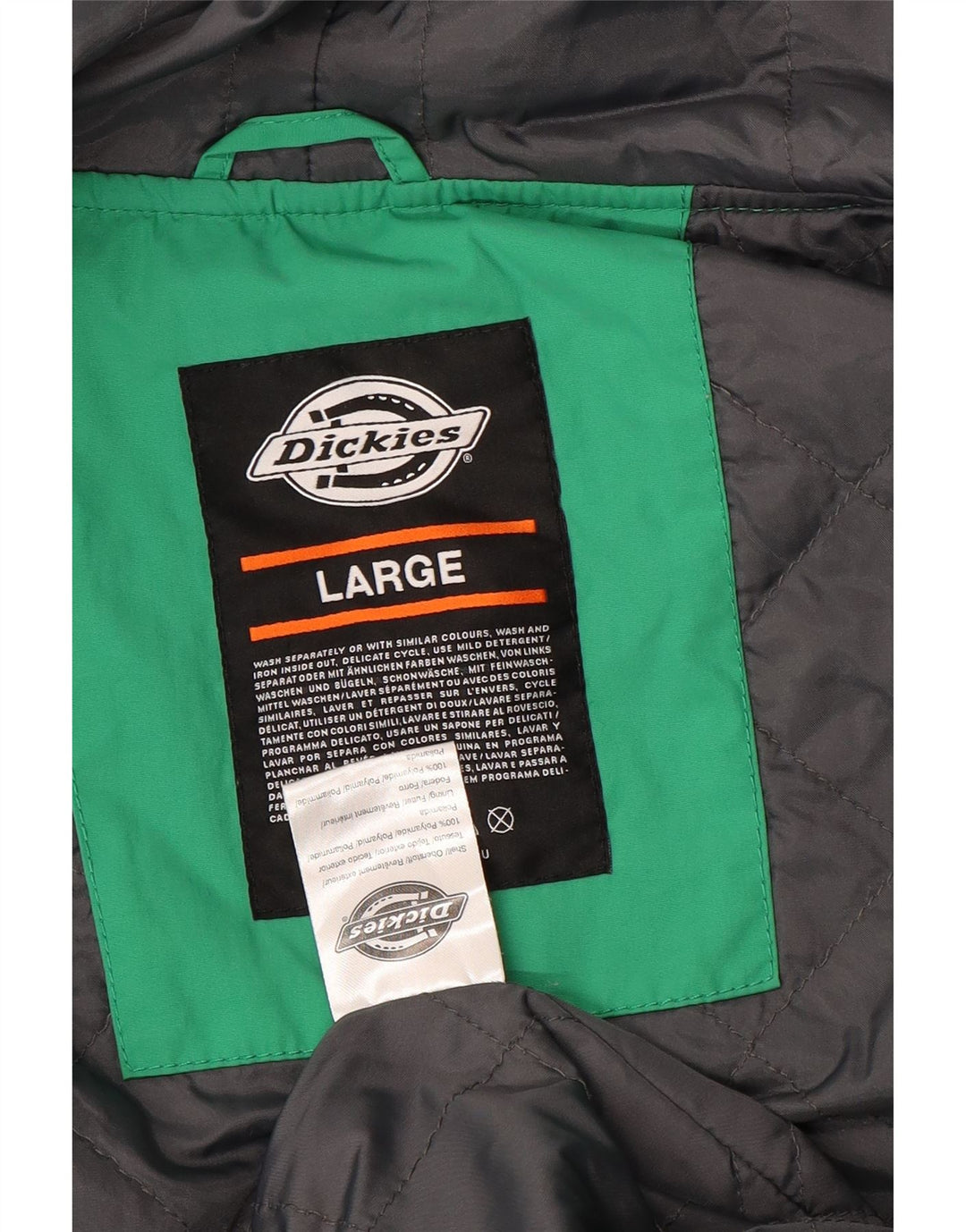 DICKIES Mens Hooded Bomber Jacket Large Green Polyamide
