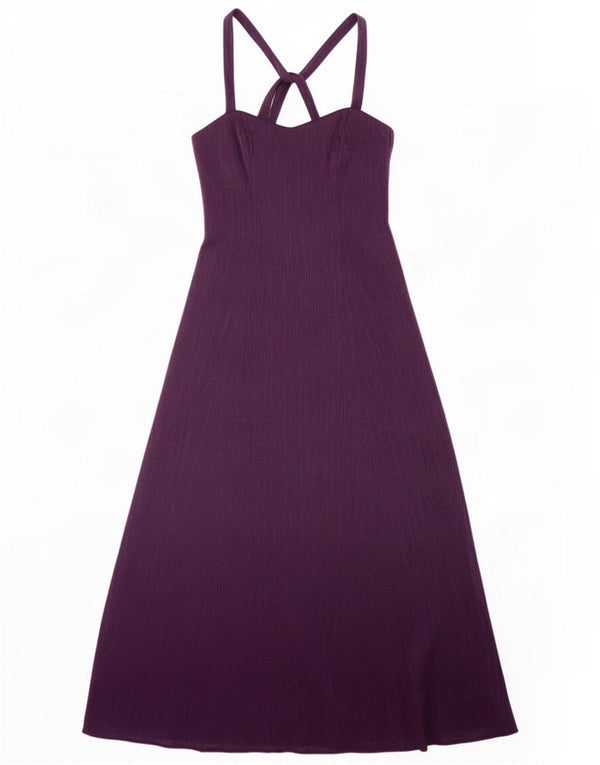 Debut Womens Maxi Halter Dress UK 14 Medium Purple Viscose