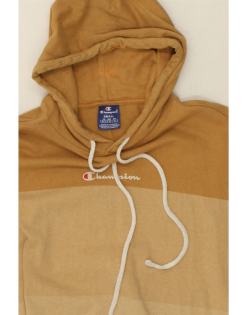 CHAMPION Mens Hoodie Jumper Small Beige Colourblock Vintage Champion and Second-Hand Champion from Messina Hembry 