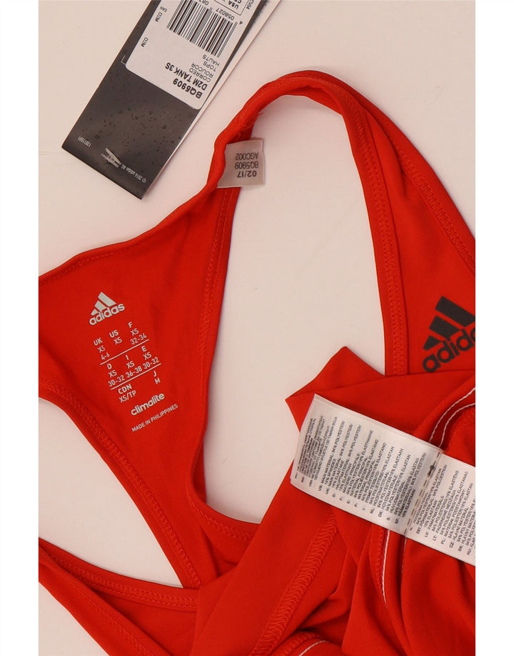 Adidas Womens Climalite Vest Top UK 4/6 XS Red Polyester