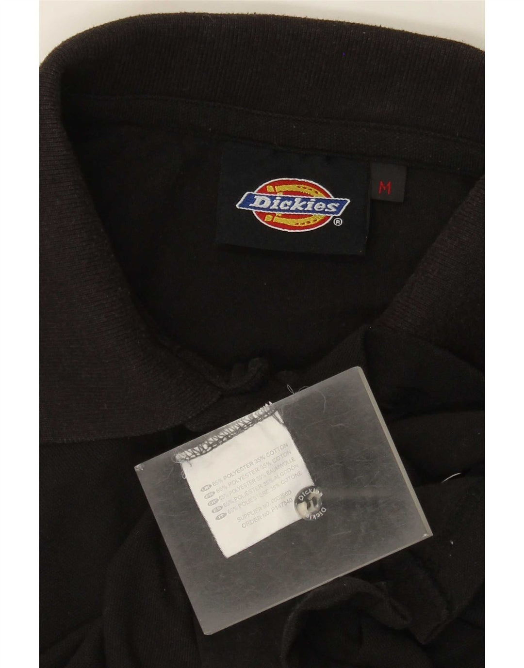Dickies Mens Polo Shirt Medium Black Polyester