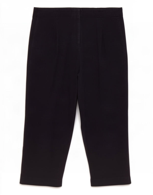 Cos Womens Straight Cropped Trousers EU 44 2XL W36 L26 Black Cotton
