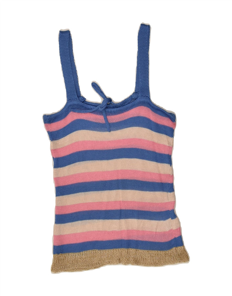 VINTAGE Girls Knit Cami Top 5-6 Years Pink Striped | Vintage Vintage | Thrift | Second-Hand Vintage | Used Clothing | Messina Hembry 