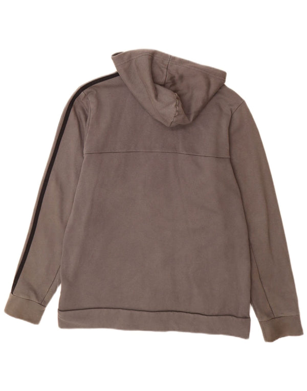 Adidas Boys Zip Hoodie Sweater 15-16 Years Grey Cotton
