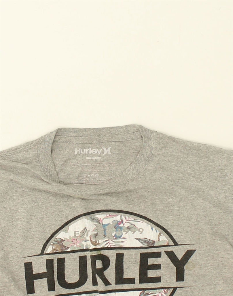 HURLEY Mens Graphic T-Shirt Top Medium Grey Polyester | Vintage Hurley | Thrift | Second-Hand Hurley | Used Clothing | Messina Hembry 