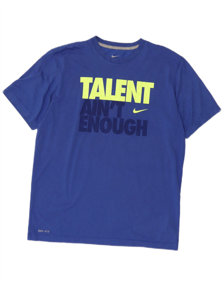 Nike Mens Dri Fit Graphic T-Shirt Top Large Blue Cotton
