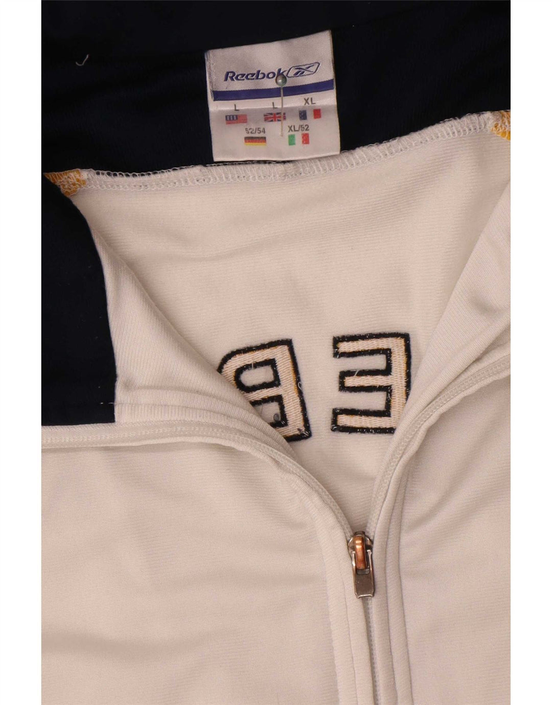Reebok Mens Graphic Loose Fit Tracksuit Top Jacket Large White Colourblock