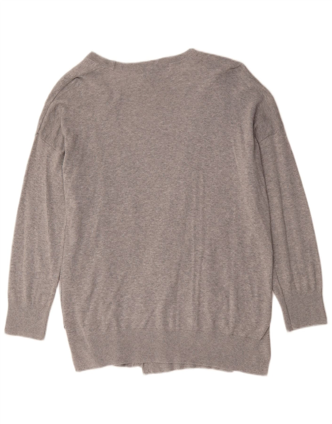 Marks & Spencer Womens Cardigan Sweater UK 14 Medium Grey Cotton