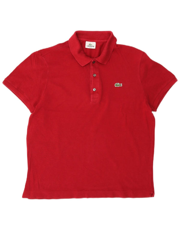 Lacoste Mens Slim Fit Polo Shirt Size 5 Large Red Cotton