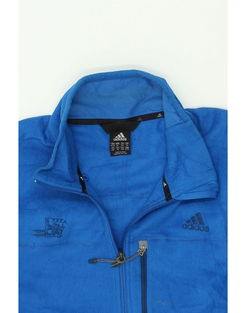 ADIDAS Mens Fleece Jacket UK 48/40 XL Blue Polyester | Vintage Adidas | Thrift | Second-Hand Adidas | Used Clothing | Messina Hembry 