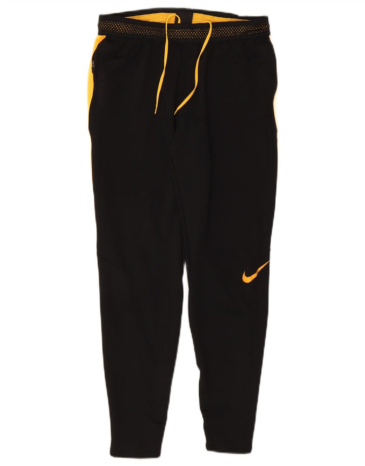 Nike Mens Dri Fit Tracksuit Trousers Small Black Colourblock Polyester