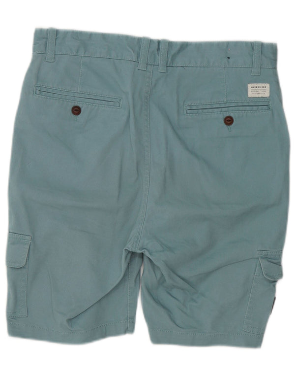 Quiksilver Boys Straight Fit Taper Cargo Shorts 15-16 Years W30 Blue Cotton