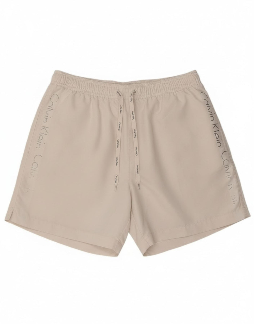 Calvin Klein Mens Graphic Swimming Shorts Medium  White Polyester