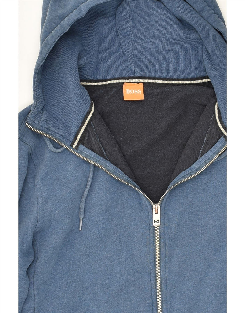 HUGO BOSS Mens Zip Hoodie Sweater Small Navy Blue Cotton | Vintage Hugo Boss | Thrift | Second-Hand Hugo Boss | Used Clothing | Messina Hembry 