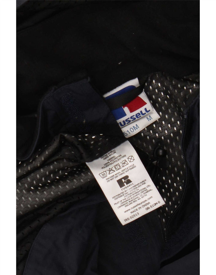 Russell Athletic Mens Hooded Rain Jacket UK 38 Medium Navy Blue Nylon