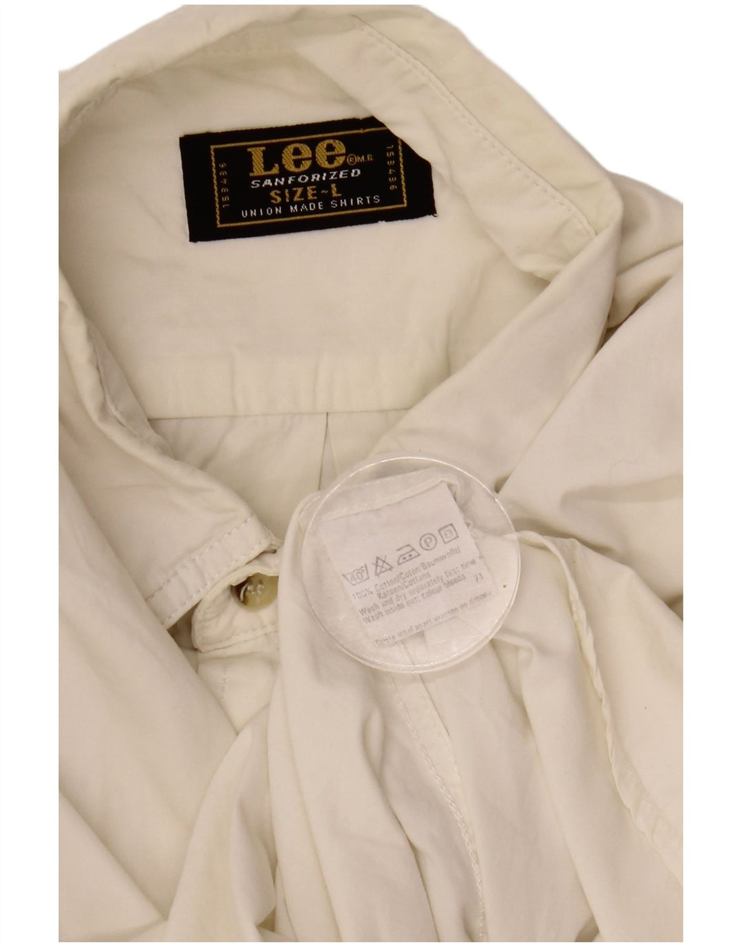 Lee Mens Shirt Large White Cotton