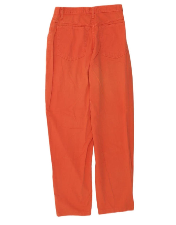 Benetton Womens High Waist Casual Trousers IT 42 Medium W24 L27 Orange