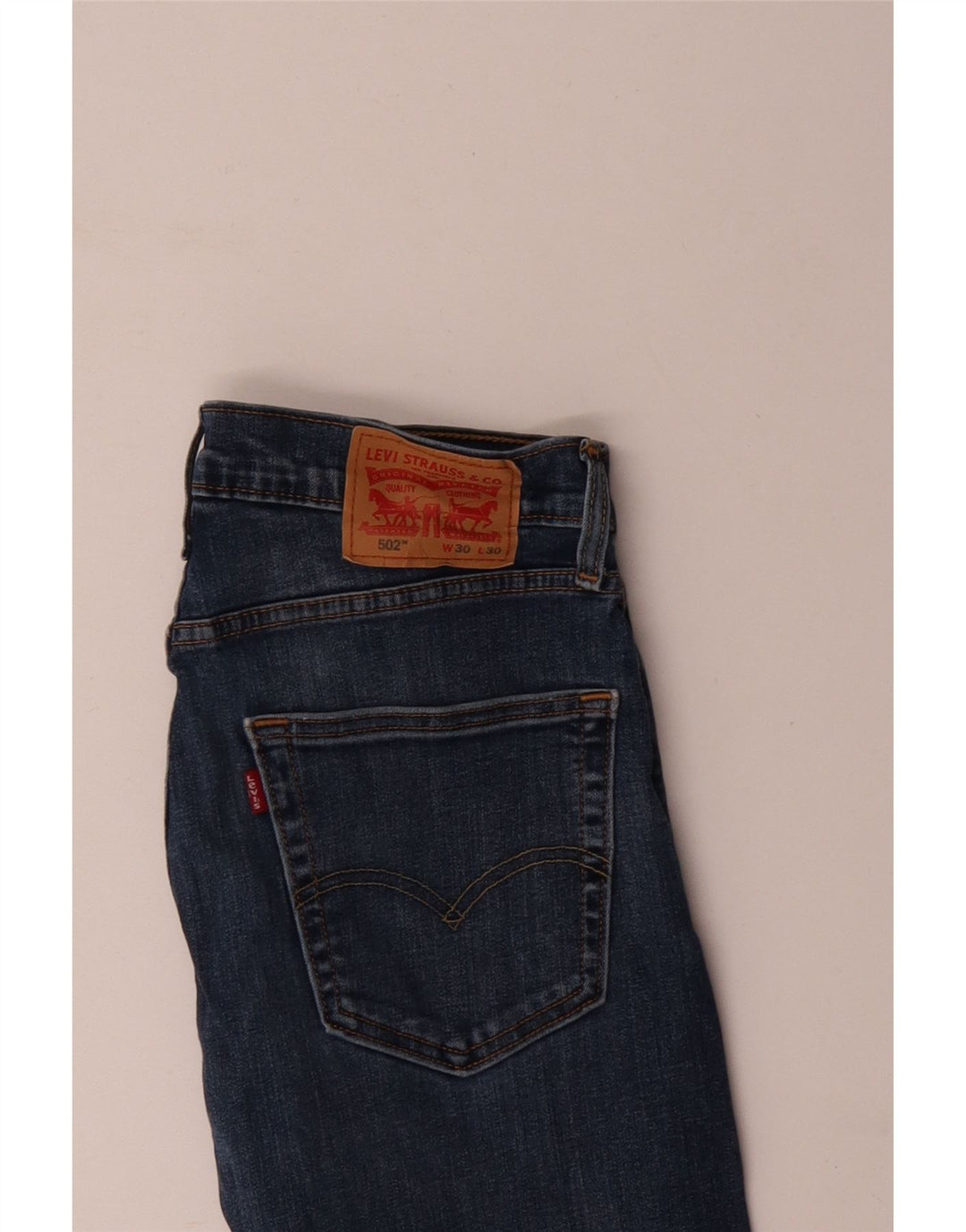 LEVI'S Mens 502 Tapered Jeans W30 L30 Blue Cotton