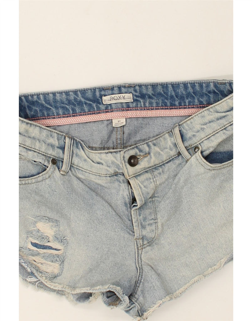 ROXY Womens Distressed Denim Shorts W27 Small Blue Cotton | Vintage Roxy | Thrift | Second-Hand Roxy | Used Clothing | Messina Hembry 