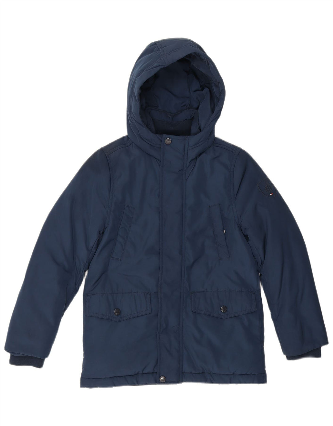 Tommy Hilfiger Boys Hooded Padded Jacket 9-10 Years Navy Blue Polyester