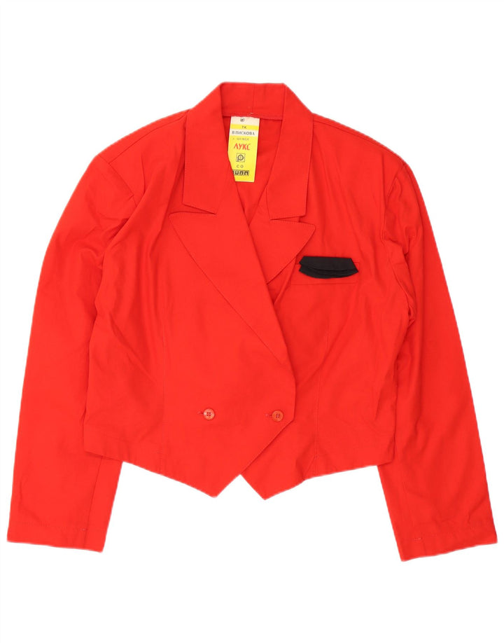 Vintage Womens Double Breasted Blazer Jacket UK 16 Large Red