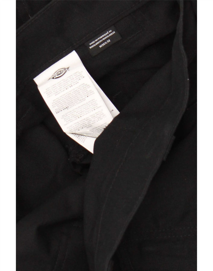 Dickies Mens Straight Cargo Trousers W36 L32 Black Polyester