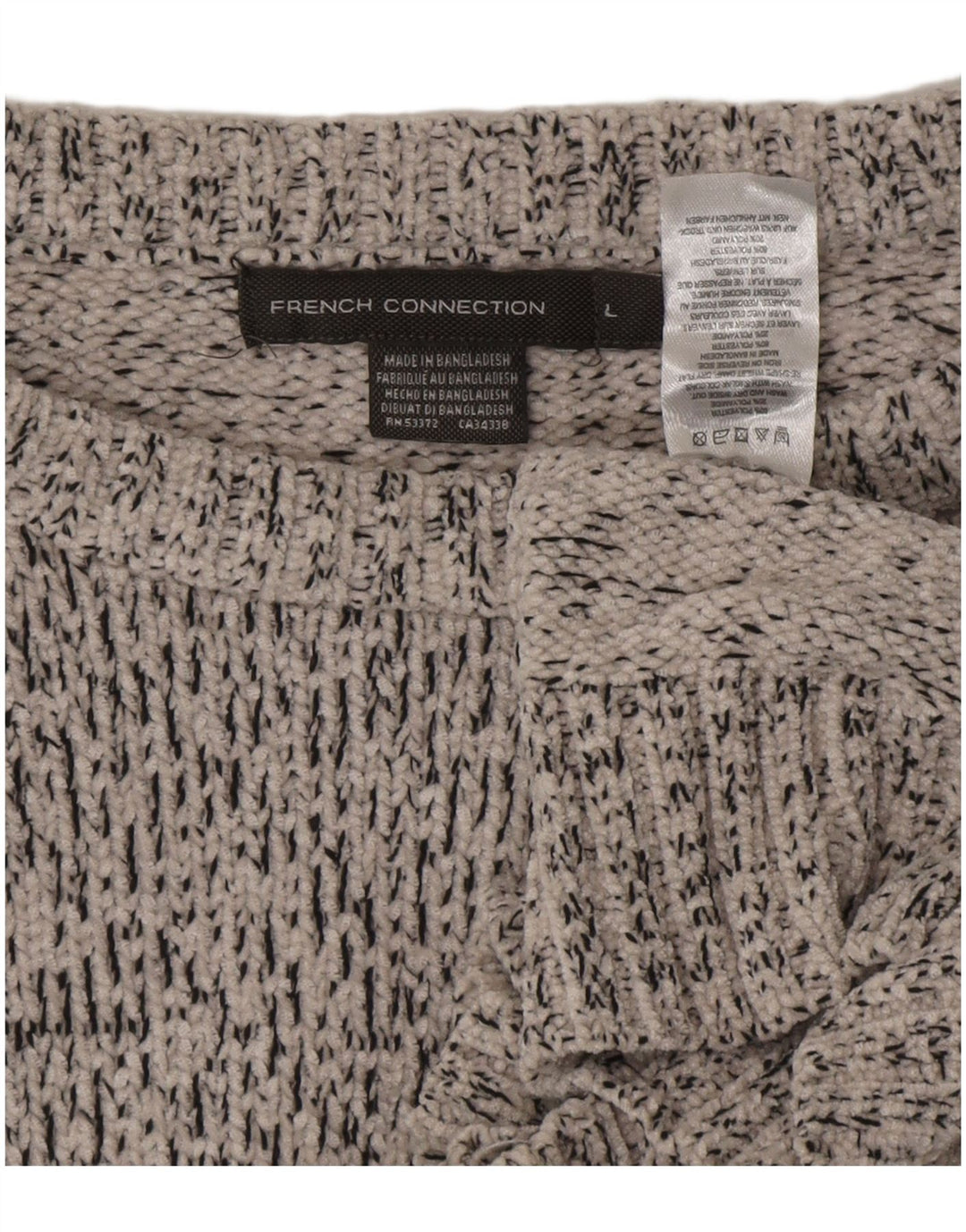 FRENCH CONNECTION Mens Boat Neck Jumper Sweater Large Grey Polyester