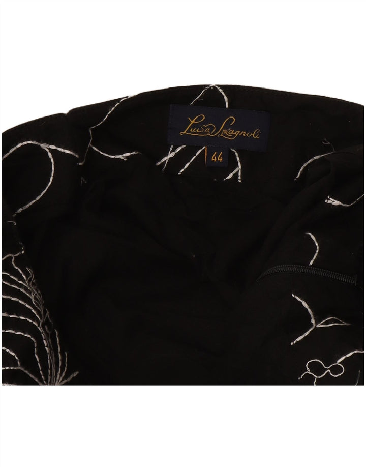 Luisa Spagnoli Womens A-Line Skirt IT 44 Medium W28  Black Floral