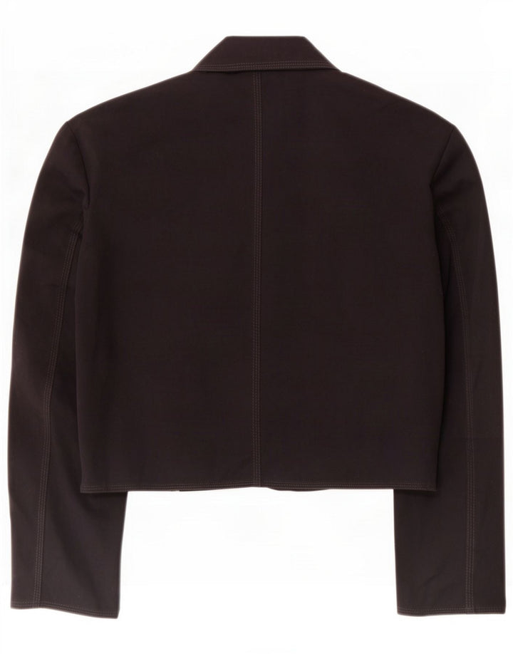Stefanel Womens 3/4 Sleeve Bolero Jacket UK 14 Large Black Polyester