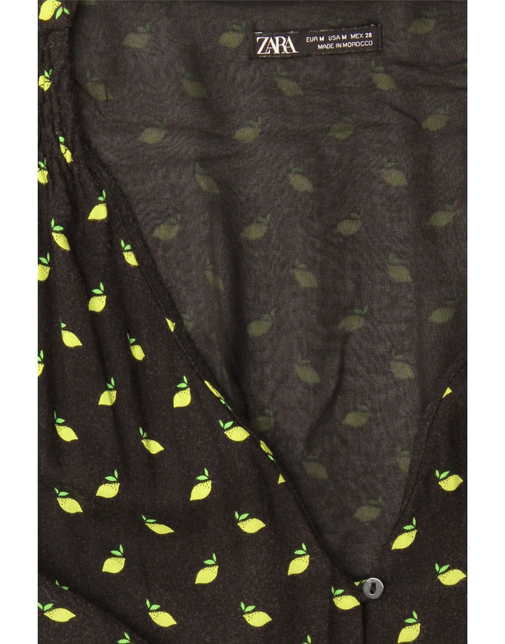 Zara Womens A-Line Dress UK 12 Medium Black Spotted