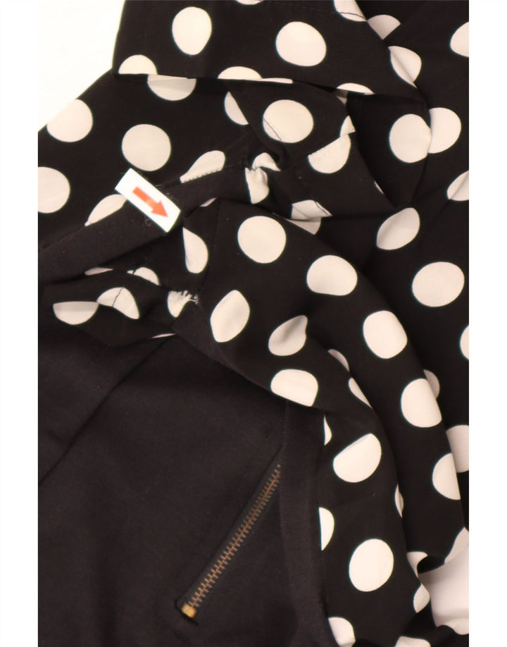 Zara Womens Shift Dress UK 12 Medium Black Polka Dot Polyester