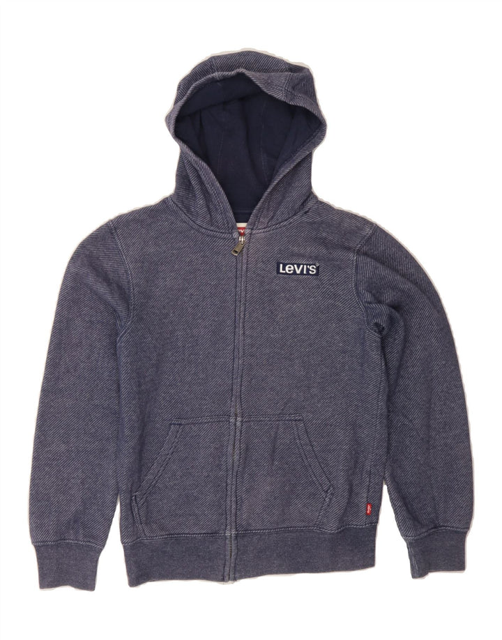 LEVI'S Boys Zip Hoodie Sweater 11-12 Years Navy Blue Cotton Vintage Levi's and Second-Hand Levi's from Messina Hembry 