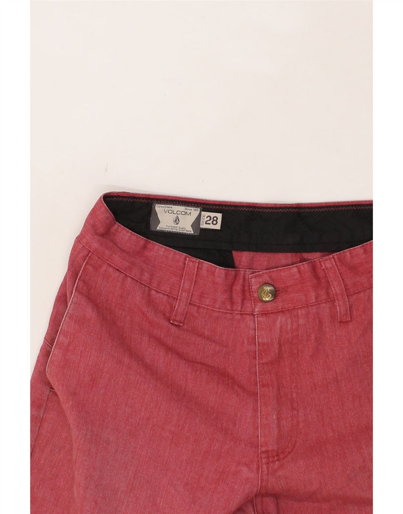 VOLCOM Mens Chino Shorts W28 Small  Red Polyester Vintage Volcom and Second-Hand Volcom from Messina Hembry 