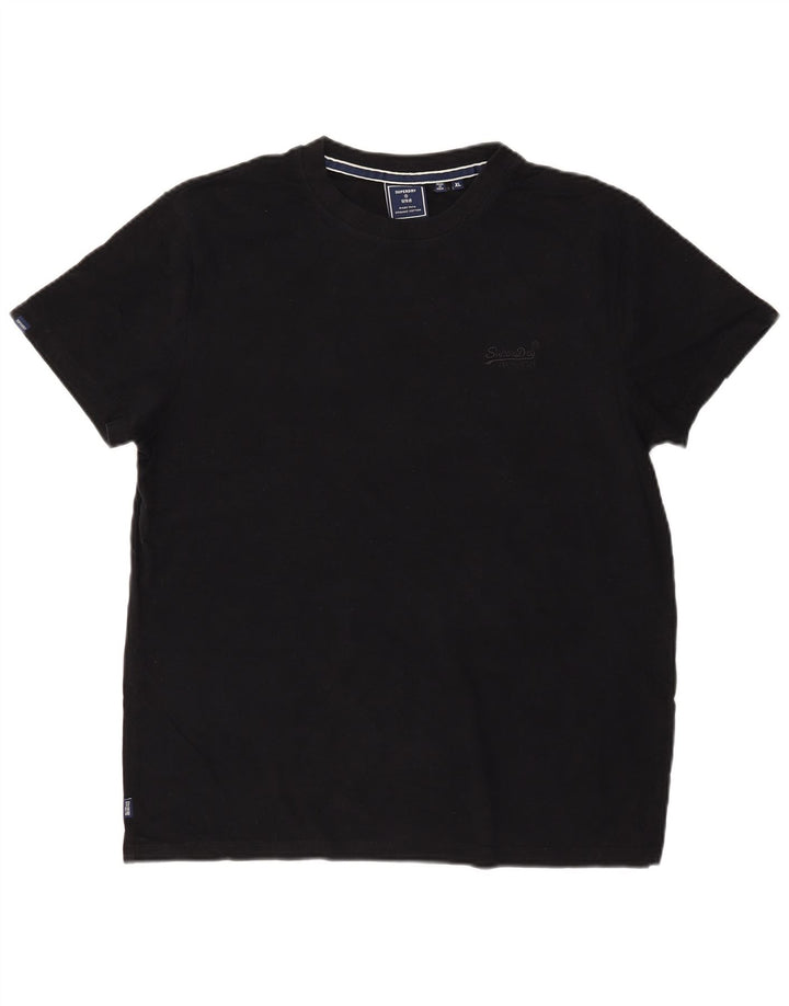 Superdry Mens T-Shirt Top XL Black Cotton