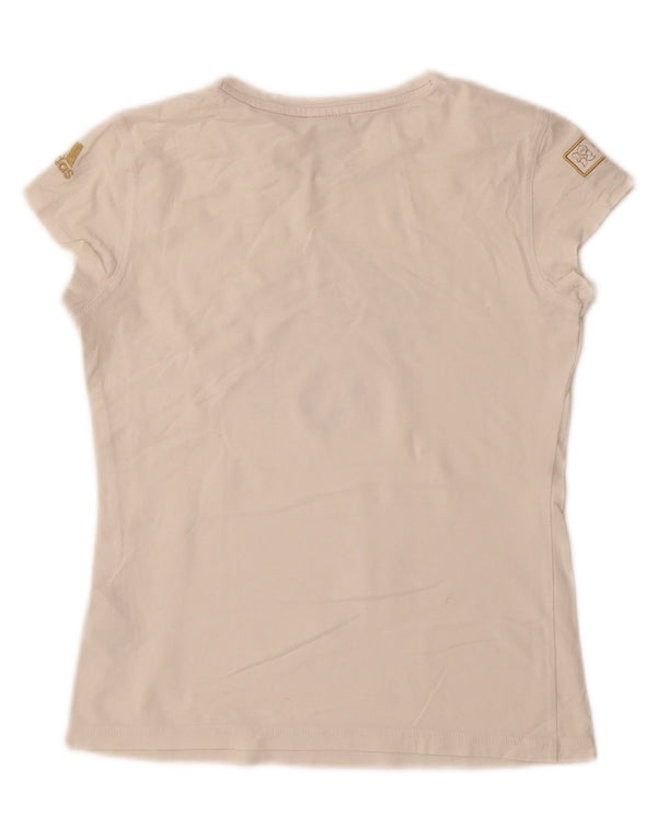 Adidas Womens Graphic T-Shirt Top UK 16 Large White Cotton