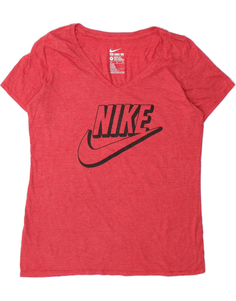 NIKE Womens Athletic Cut Graphic T-Shirt Top UK 18 XL Red Cotton Vintage Nike and Second-Hand Nike from Messina Hembry 