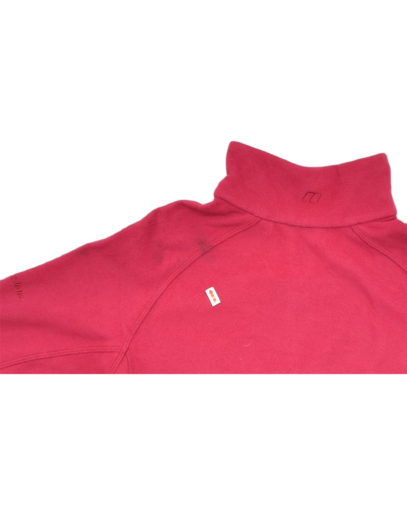 BERGHAUS Womens Fleece Zip Neck Jumper Sweater UK 14 Large Pink Polyester | Vintage | Thrift | Second-Hand | Used Clothing | Messina Hembry 