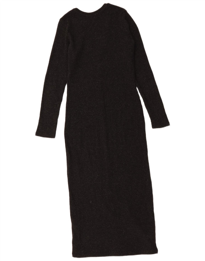 Zara Womens Long Sleeve Jumper Dress UK 10 Small Grey Polyester