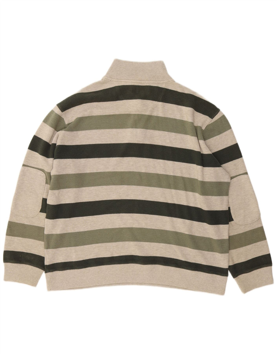 Marks & Spencer Mens Blue Harbour Zip Neck Jumper Sweater Large Khaki