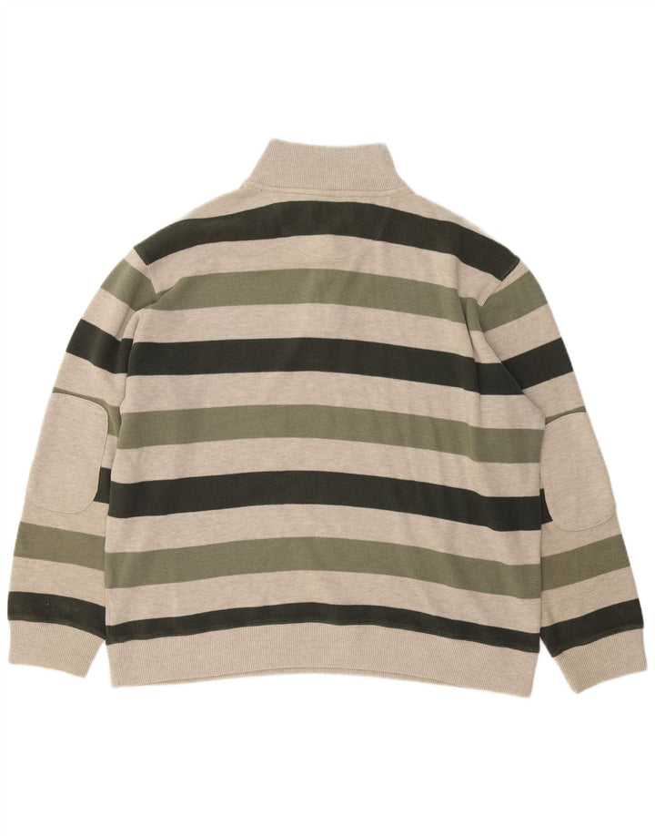 Marks & Spencer Mens Blue Harbour Zip Neck Jumper Sweater Large Khaki